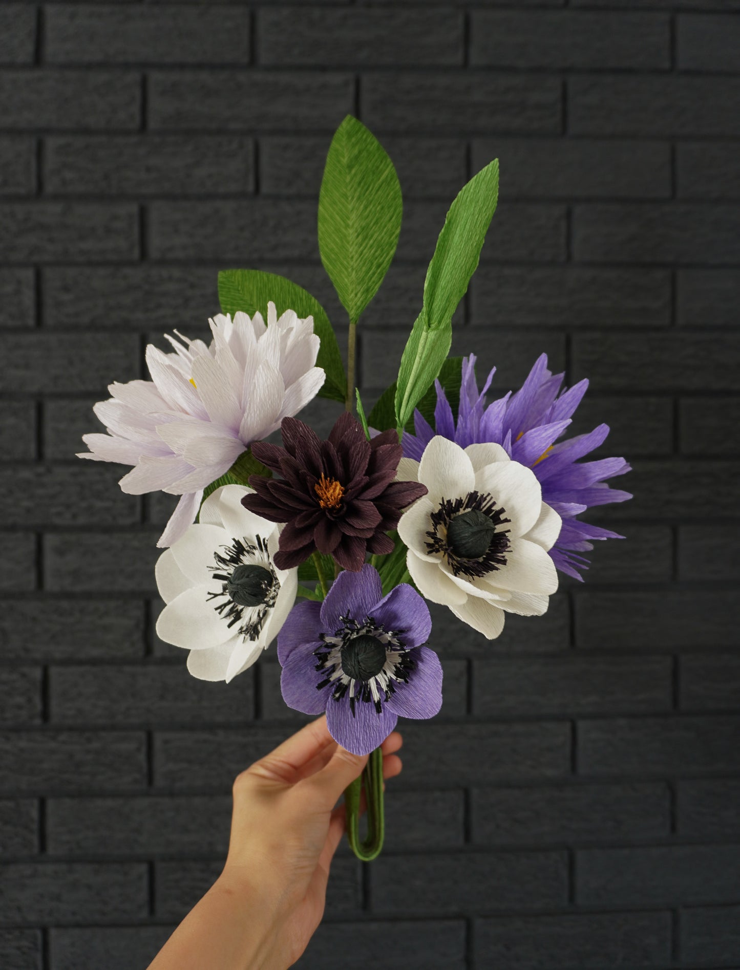 "Grace" Paper Anemone & Dahlia Bouquet