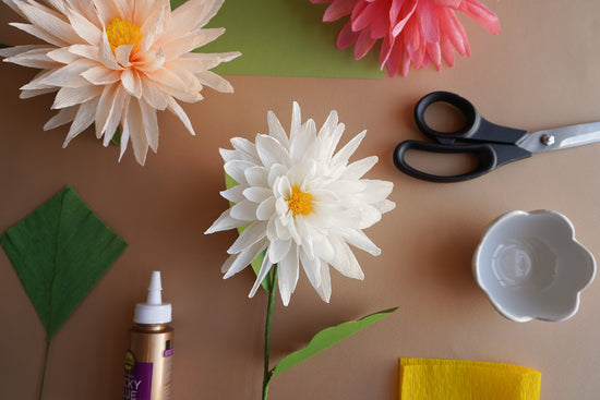 White Dahlia Flower DIY