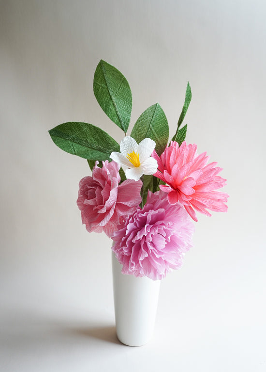 Pretty in Pink Paper Flower Bouquet – Peony, Dahlia & Carnation